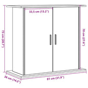 Supporto per acquario artigianale in rovere 81x36x73 cm in legno ingegnerizzato