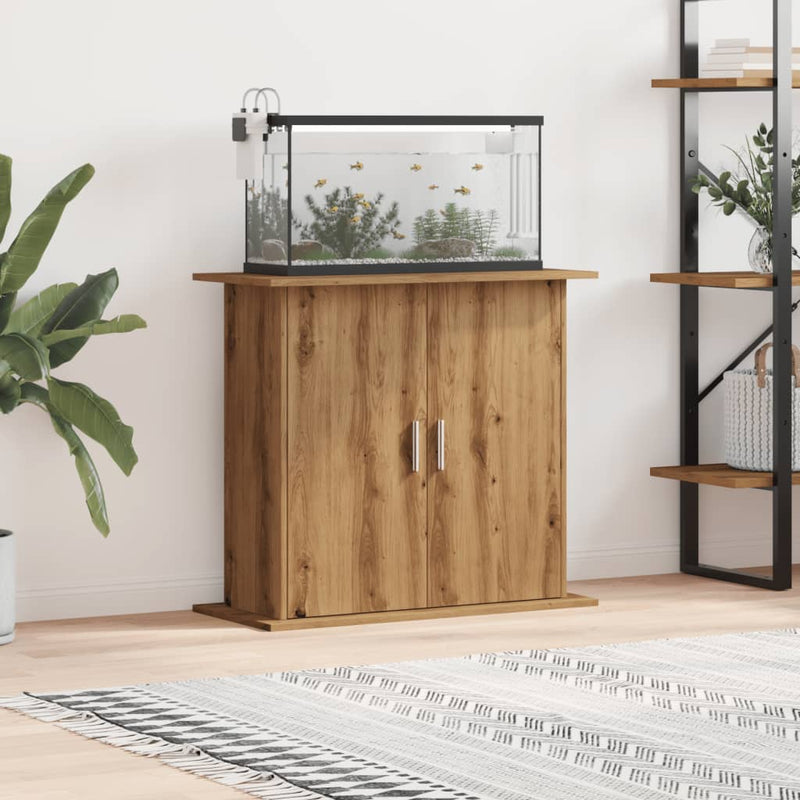Supporto per acquario artigianale in rovere 81x36x73 cm in legno ingegnerizzato