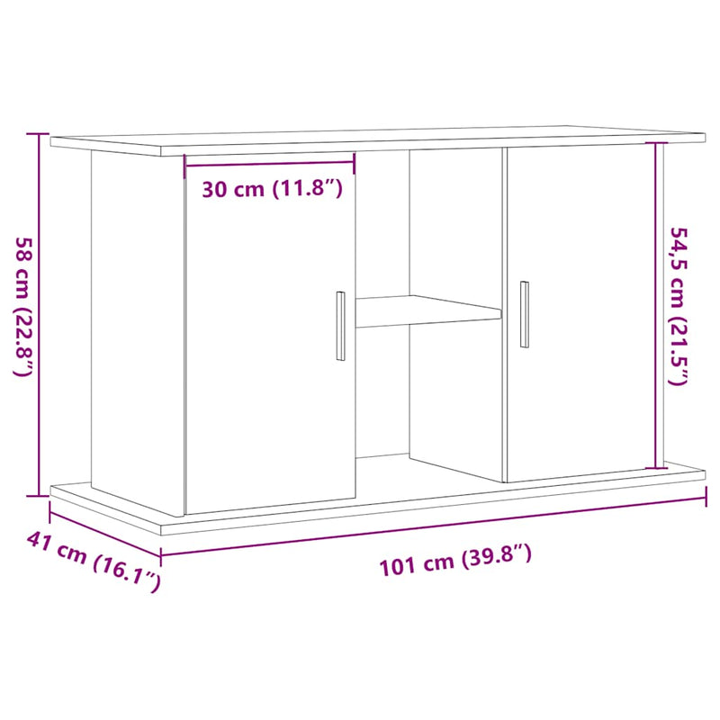 Supporto Acquario 101x41x58cm in Legno Multistrato Legno Antico