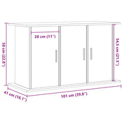 Supporto per acquario artigianale in rovere 101x41x58 cm in legno ingegnerizzato