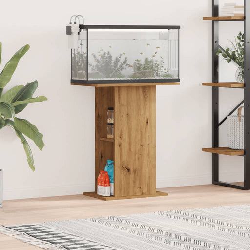 Supporto per acquario artigianale in rovere 36x60,5x72,5 cm in legno ingegnerizzato