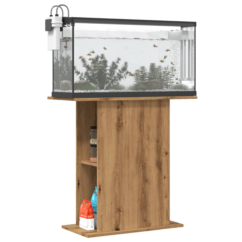 Supporto per acquario artigianale in rovere 36x75x72,5 cm in legno ingegnerizzato