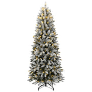 Albero di Natale Artificiale con 300 LED e Neve Floccata 240 cm
