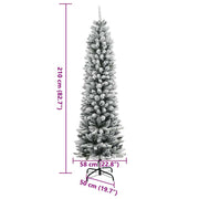 Albero di Natale Artificiale con 300 LED e Neve Floccata 210 cm