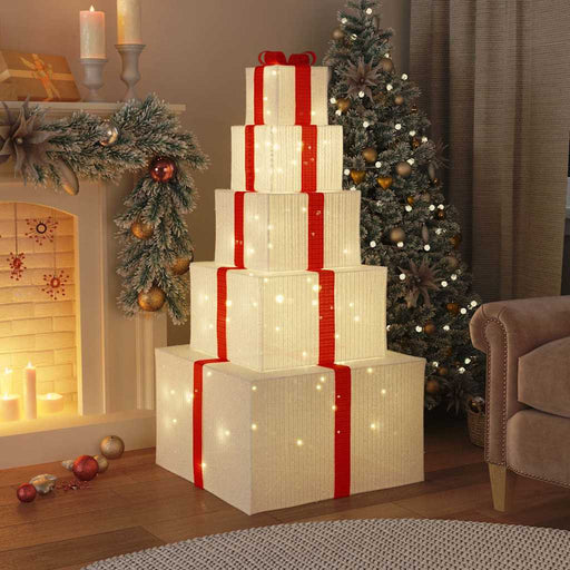 Confezione Regalo Decorazioni Natalizie 250 LED Bianco Caldo
