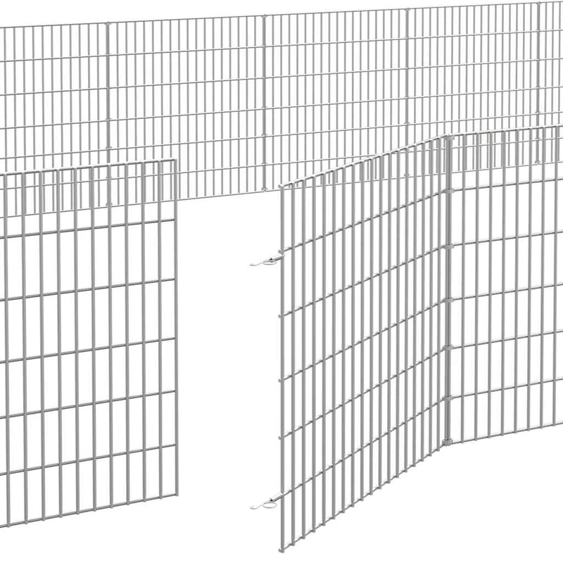 Recinto per Animali Ruspante 48 Pannelli 54x60 cm Ferro Zincato
