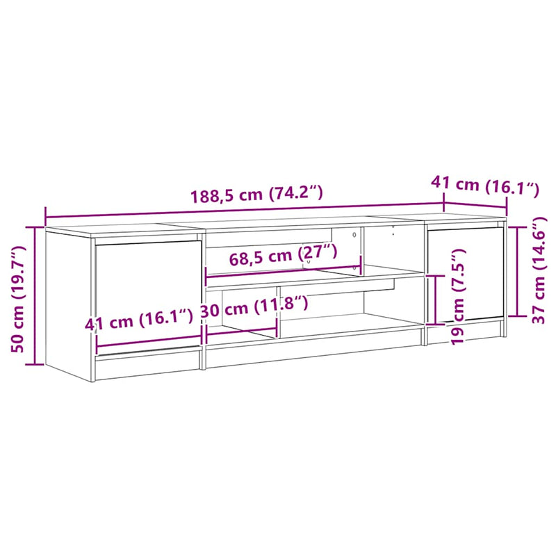 Mobile Porta Tv 188,5X41X50 Cm In Truciolato