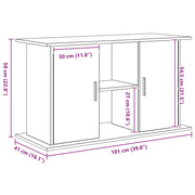 Supporto per acquario in rovere nero 101x41x58 cm in legno ingegnerizzato