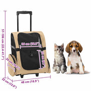 Carrello per Animali 3 in 1 Design Sabbia 48x32x(57-106) cm