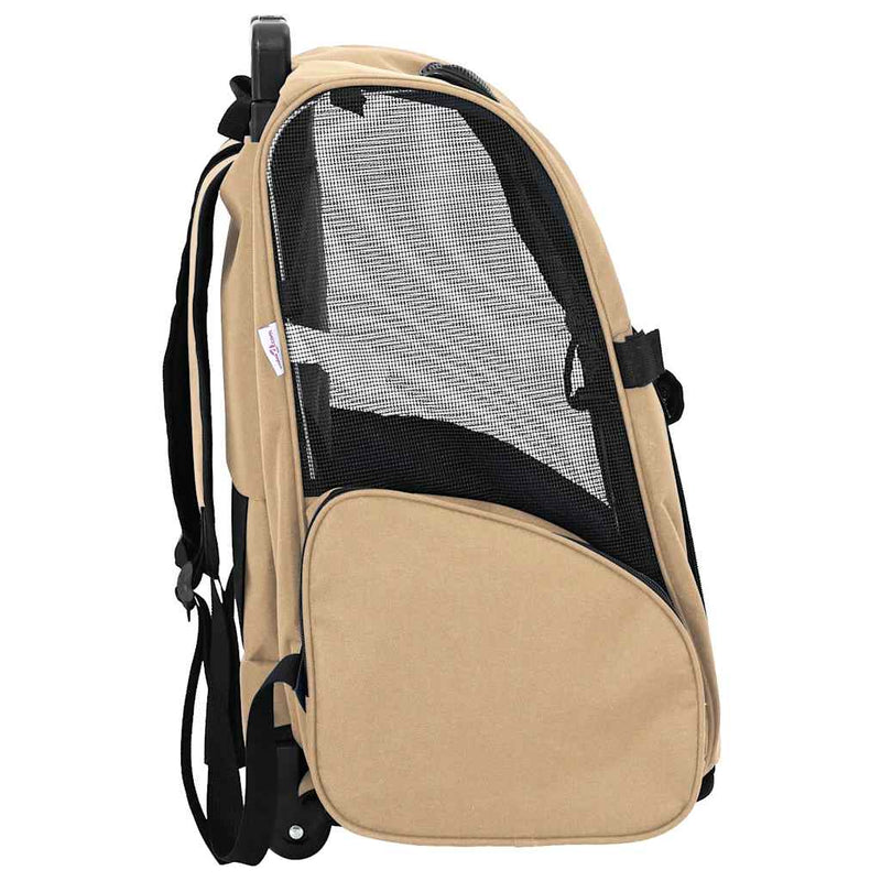 Carrello per Animali 3 in 1 Design Sabbia 48x32x(57-106) cm
