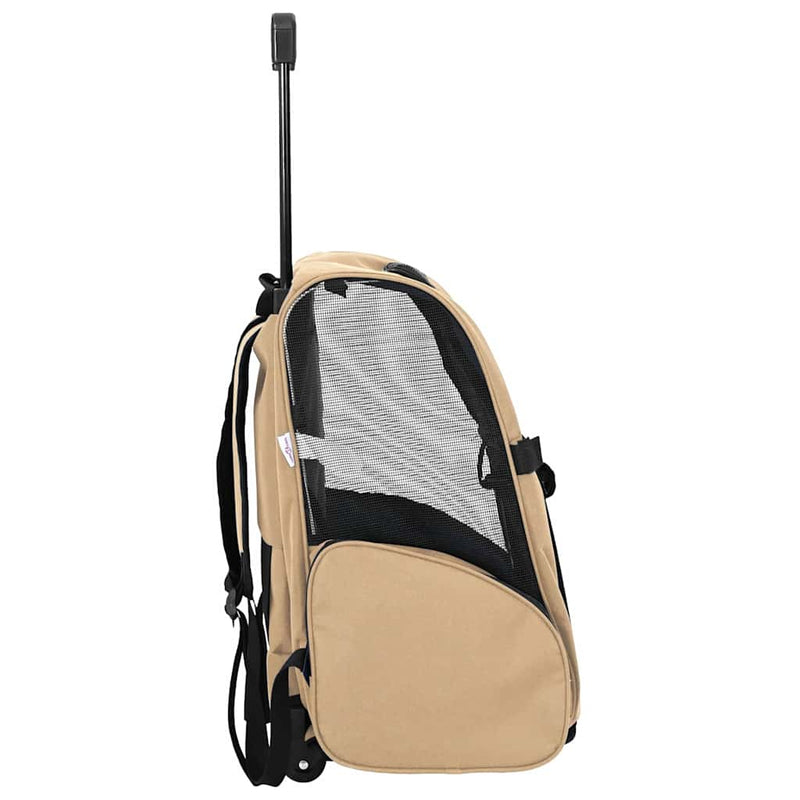 Carrello per Animali 3 in 1 Design Sabbia 48x32x(57-106) cm
