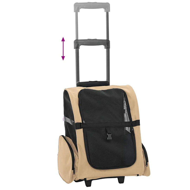 Carrello per Animali 3 in 1 Design Sabbia 48x32x(57-106) cm