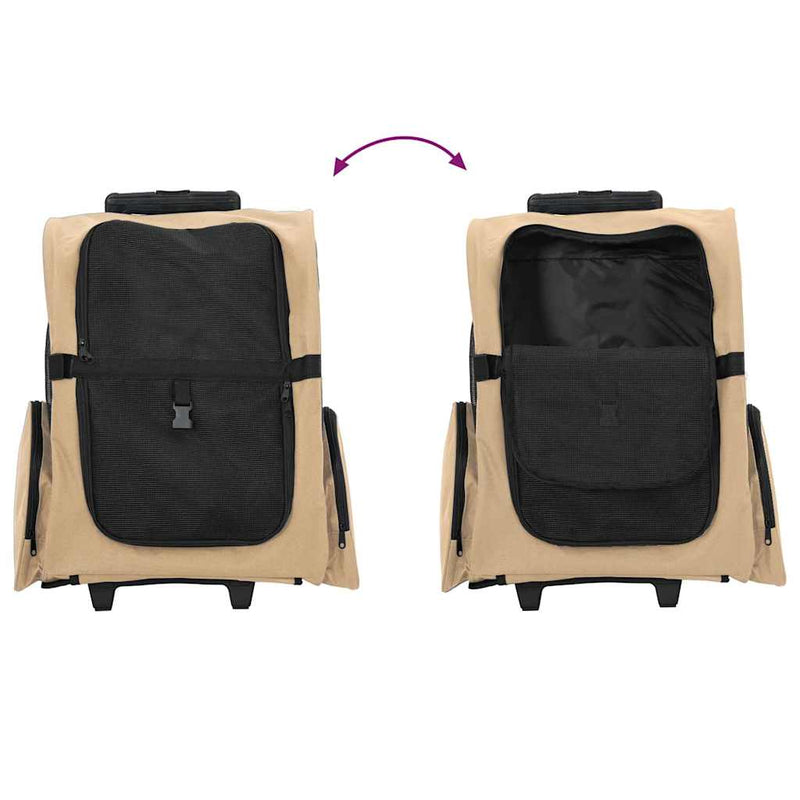 Carrello per Animali 3 in 1 Design Sabbia 48x32x(57-106) cm