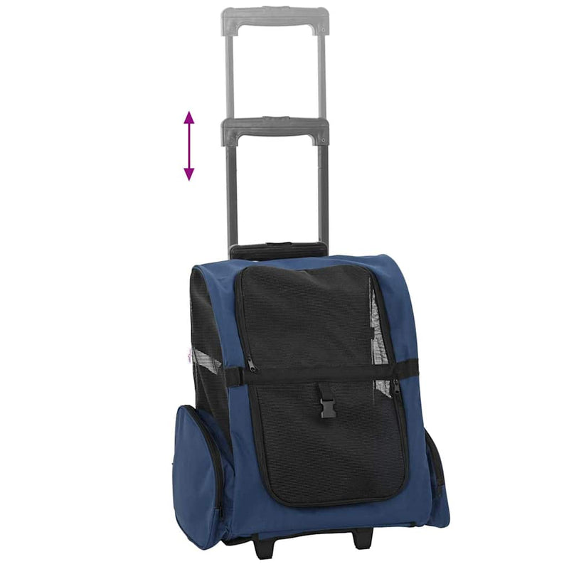 Carrello per animali 3 in 1 Design Blu 48x32x(57-106) cm
