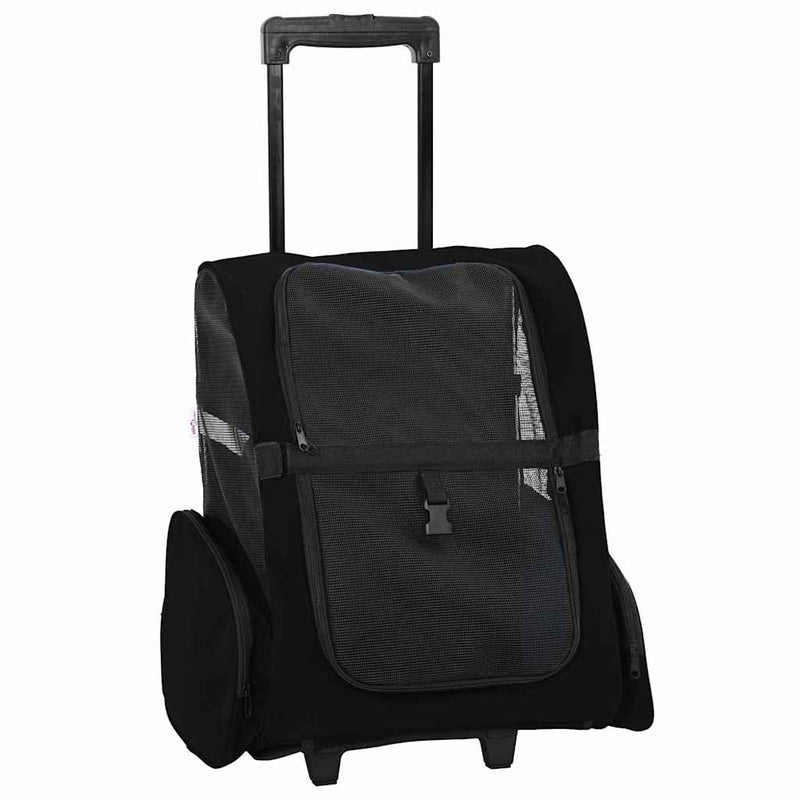 Carrello per Animali 3 in 1 Design Nero 48x32x(57-106) cm