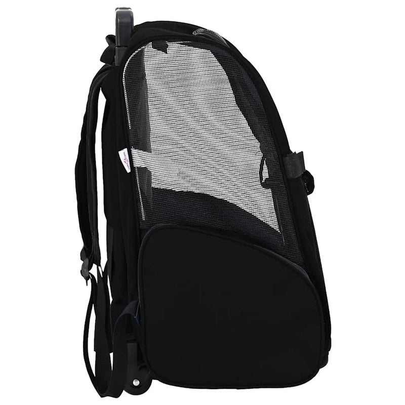 Carrello per Animali 3 in 1 Design Nero 48x32x(57-106) cm