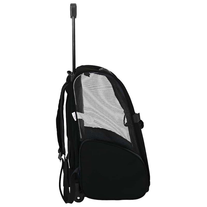 Carrello per Animali 3 in 1 Design Nero 48x32x(57-106) cm