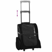 Carrello per Animali 3 in 1 Design Nero 48x32x(57-106) cm