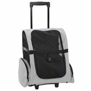 Carrello per animali 3 in 1 design grigio 48x32x(57-106) cm