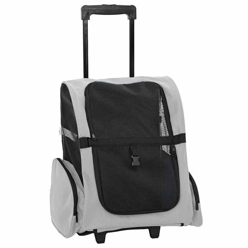 Carrello per animali 3 in 1 design grigio 48x32x(57-106) cm