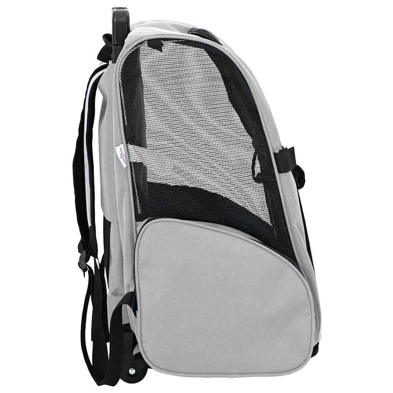 Carrello per animali 3 in 1 design grigio 48x32x(57-106) cm