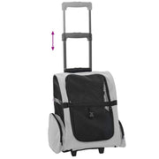 Carrello per animali 3 in 1 design grigio 48x32x(57-106) cm