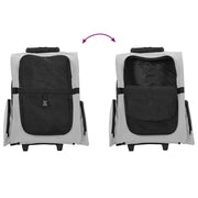 Carrello per animali 3 in 1 design grigio 48x32x(57-106) cm