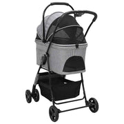 Passeggino pieghevole per animali Grigio 81 x 47 x 99 cm
