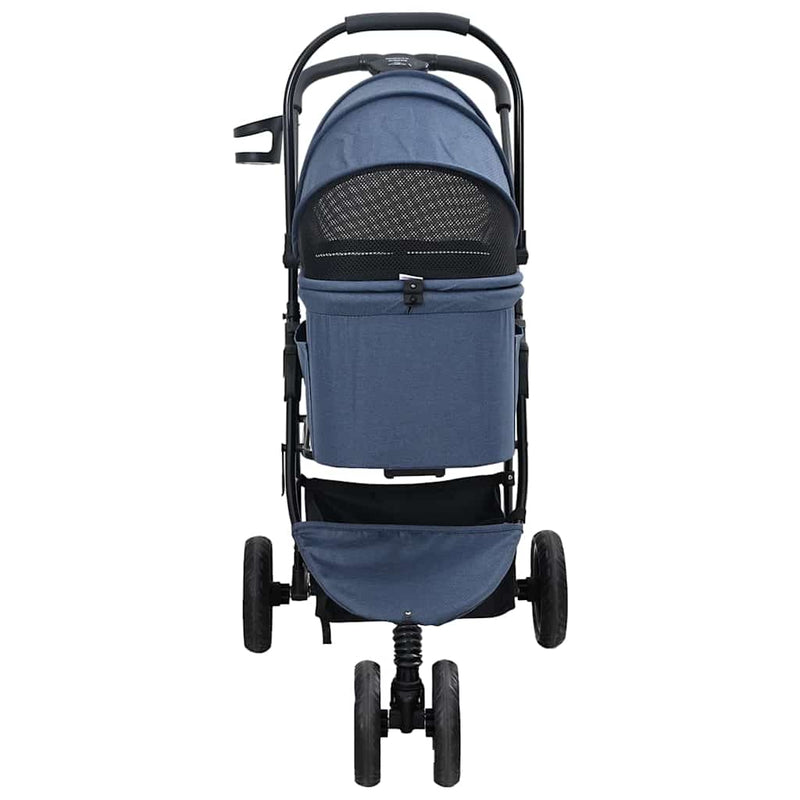 Passeggino pieghevole per animali Blu 78 x 54 x 101 cm