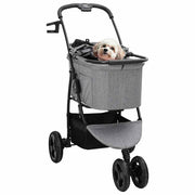 Passeggino pieghevole per animali Grigio 78 x 54 x 101 cm