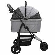 Passeggino pieghevole per animali Grigio 78 x 54 x 101 cm