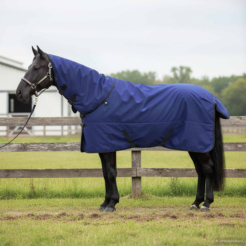 Coperta per Cavalli Blu navy 165 cm Poliestere