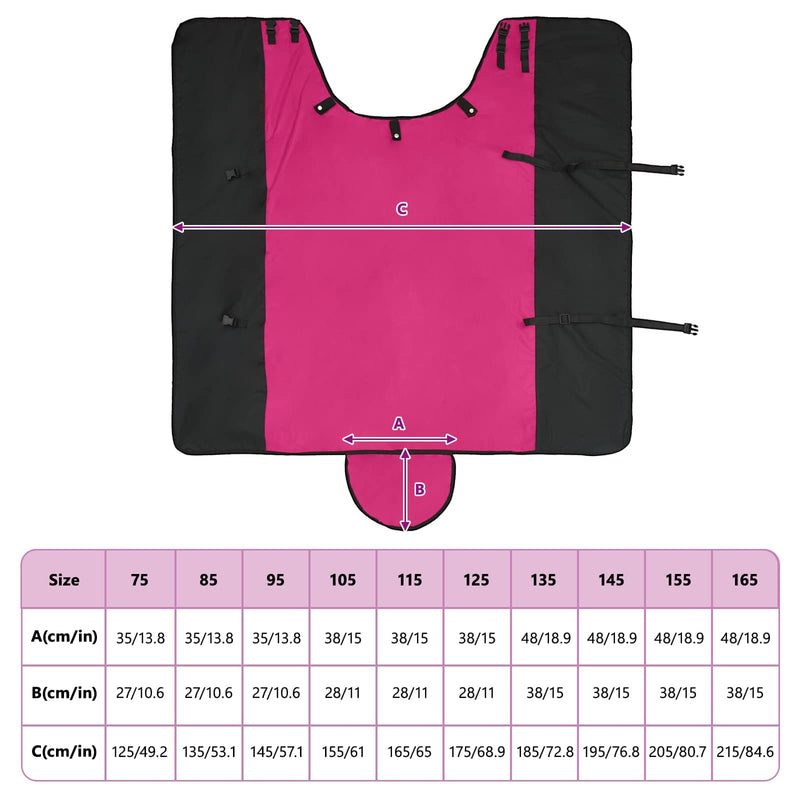 Coperta per Cavalli Rosa e Nero 155 cm Poliestere