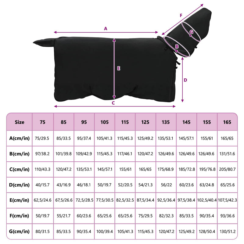 Coperta per Cavalli Nero 75 cm Fleece in poliestere