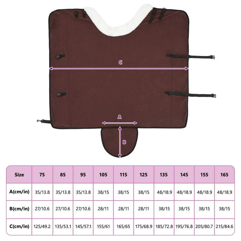 Coperta per Cavalli Marrone Scuro 155 cm Felpa in pile