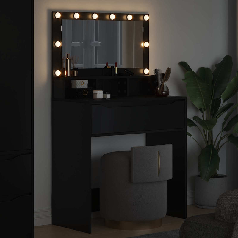 Tavoli da Trucco per Camera da Letto Nero 80 x 39,5 x 135 cm
