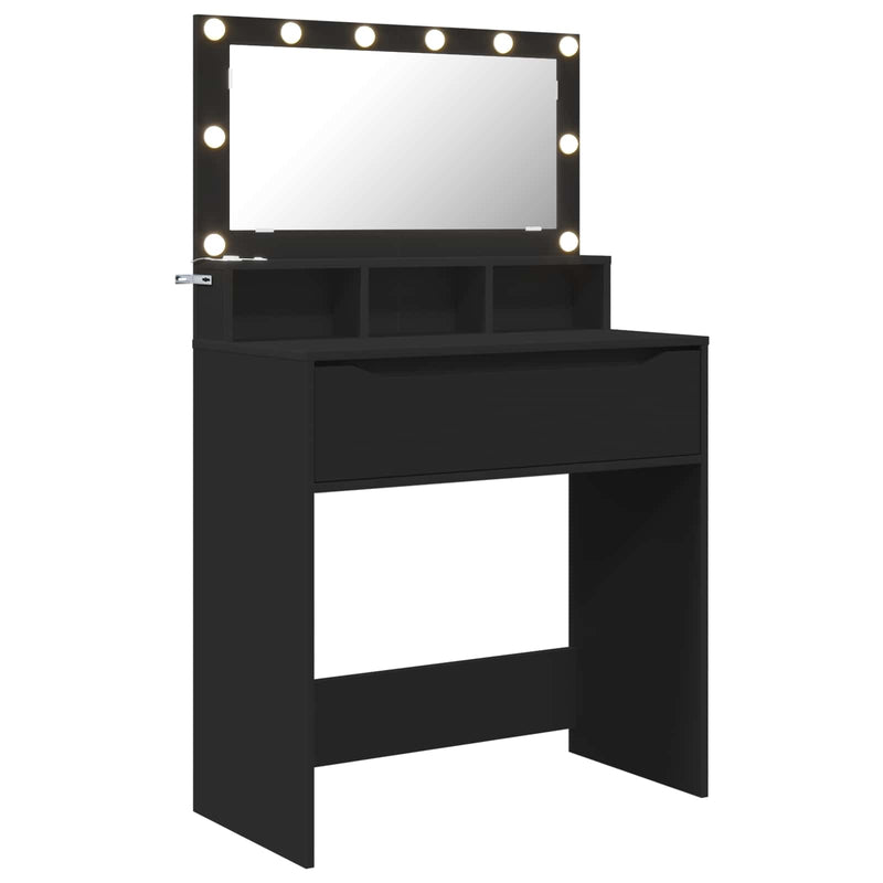 Tavoli da Trucco per Camera da Letto Nero 80 x 39,5 x 135 cm