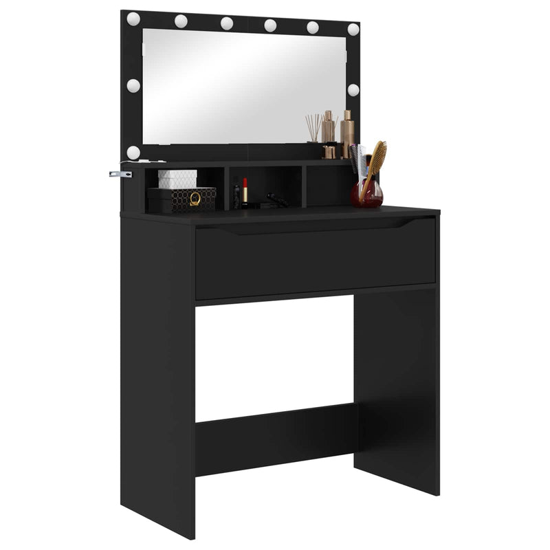 Tavoli da Trucco per Camera da Letto Nero 80 x 39,5 x 135 cm