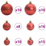 Set di Palle di Natale 120 pz 300 LED Bianco caldo Ø 6 cm