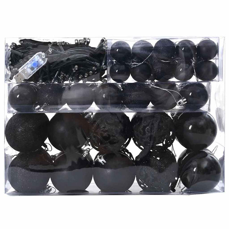 Set di Palle di Natale 61 pz 150 LED Bianco caldo Ø 6 cm
