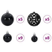 Set di Palle di Natale 61 pz 150 LED Bianco caldo Ø 6 cm