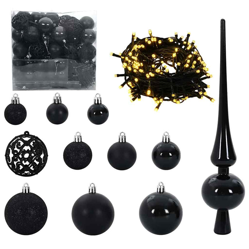 Set di Palle di Natale 120 pz 300 LED Bianco caldo Ø 6 cm