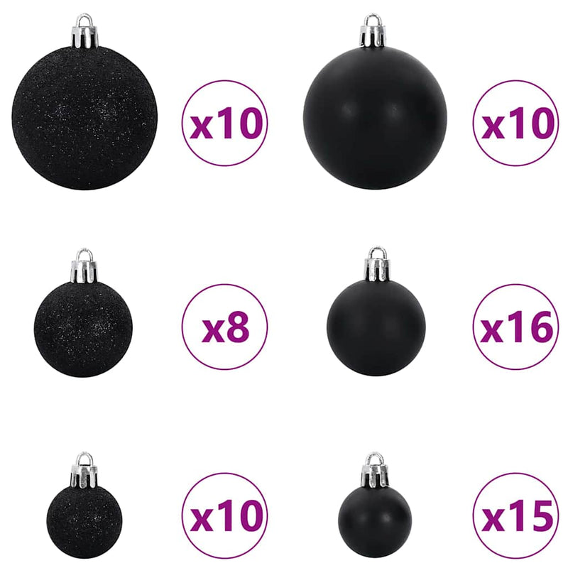 Set di Palle di Natale 120 pz 300 LED Bianco caldo Ø 6 cm
