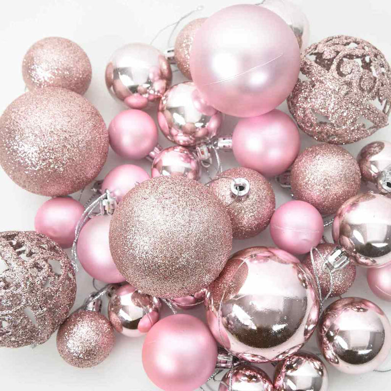 Set di Palle di Natale 61 pz 150 LED Bianco caldo Ø 6 cm