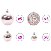 Set di Palle di Natale 61 pz 150 LED Bianco caldo Ø 6 cm