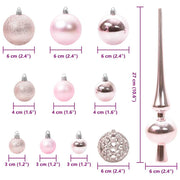 Set di Palle di Natale 61 pz 150 LED Bianco caldo Ø 6 cm