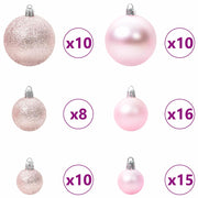 Set di Palle di Natale 120 pz 300 LED Bianco caldo Ø 6 cm