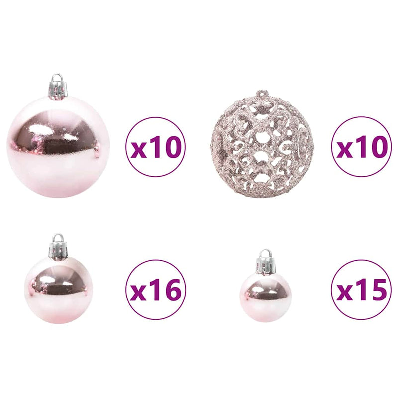 Set di Palle di Natale 120 pz 300 LED Bianco caldo Ø 6 cm