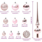 Set di Palle di Natale 120 pz 300 LED Bianco caldo Ø 6 cm