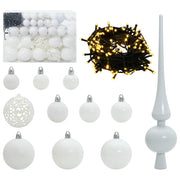 Set di Palle di Natale 61 pz 150 LED Bianco caldo Ø 6 cm